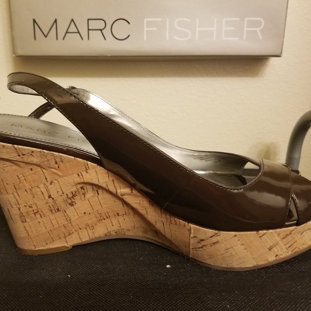 Marc Fisher Glow Peep Toe Wedge Shoes